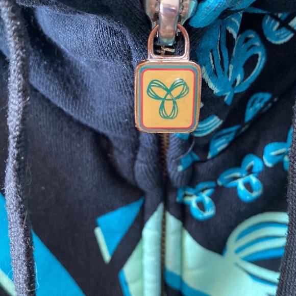 Aritzia TNA Black Multi Coloured Logo Zip Up Casual Hoodie - Picture 4 of 9